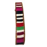 Woven Leather Belt Guatemalan Colorful Striped Boho Western XS 35" Brown Photo 2