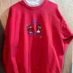 Vintage Hug A Snowman Christmas Holiday Crewneck In Red Size Large Photo 0