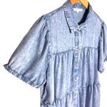 Jane and Delancey Women’s Boho Chambray Acid Wash Tiered a-line Dress Photo 1