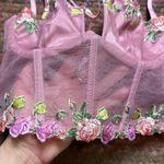 Victoria's Secret  PINK EMBROIDERED FLORAL MESH BUSTIER CORSET CROP Photo 1