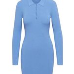 Aritzia Sunday Best Barrymore Dress Long Sleeve Blue MiniSize L Size L Photo 2