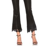J Brand ‎ Coated Black Out Selena Cropped Lace Hem Mid-Rise Bootcut Jeans Size 29 Photo 3