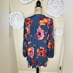 ODDY Green/Blue Floral Print Swing Style Crochet Lace Top Size Small Green Photo 9