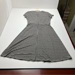 Ralph Lauren Lauren Women's 8 Houndstooth Jersey Surplice Dress Black Cream NEW Photo 15