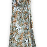 Utnisan M Floral Satin Slip Dress Cowl Neck Maxi Coquette Summer Sexy Wedding Green Size M Photo 0