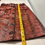 Urban Outfitters NWT Red Black Snakeskin Skirt XS Button Front Photo 4