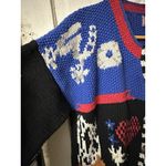 Cardigan Bay Sweater Cowboy Boot Hand Knitted Small button front vtg equestrian Blue Photo 4