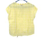 CAbi Talbots Size Medium Petite Blouse Yellow Plaid Cropped Cap Sleeve Cottagecore‎ Photo 1