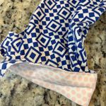 Foxcroft  Blue and White Geometric Button Down Shirt Photo 1