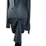 LIONESS  Soho Mini Dress in Onyx Back Medium New Womens Shirtdress Photo 6