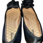 Birdies NWOT  The Finch Rare Black Satin Flats with Floral Toe Decoration-size 11 Photo 3