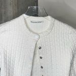 Alexander Wang Ivory Jacquard Logo Crop Snap Front Cardigan Photo 7