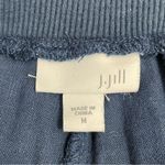 J. Jill Textured Cotton Pants Navy Blue & White Pinstripe Size Medium Coastal Photo 4