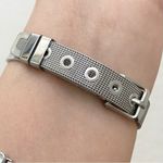 MOM Stainless Steel Mesh Slider Belt Buckle Clasp Bracelet 22.1g Photo 2