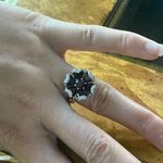 Artistic Natural Red Garnet Sterling Silver Cocktail Ring Size 6 Photo 3