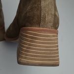 Tory Burch  TAN SUEDE SIDE ZIP FLARED WOODEN BLOCK STACKED HEEL BOOTIES 8.5M Photo 6