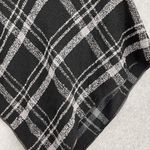 Hummingbird  Women's Poncho Black Plaid One Size Faux Leather Trim Photo 2