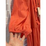 NEW Cinq A Sept Lynn Dress Neon Coral Pink Babydoll Bow Front Preppy Size 0 XS Photo 2