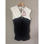 Vince Camuto  Sleeveless Black White Classic Summer Top new Lg Photo 2