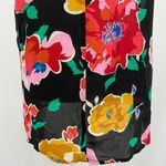 Who What Wear Floral Print Sleeveless Blouse Tank Top Black Multi Size Small Photo 9