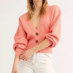 Free People Big Plans Ribbed Cardigan Sweater Photo 1