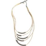 Lia Sophia  Corded Tiered Silver Necklace Lobster Clasp Boho Festival Office Photo 3