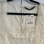 ZARA Women’s Ivory Square Neckline All Lace Top Photo 3