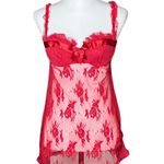 Vintage Y2K Coquette Red Sheer Lace Christmas Slip Dress. S/M. Babydoll Lingerie Photo 0