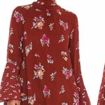 Free People Tate Tunic Dress in Vintage Combo Red Floral Print Size Medium Photo 0