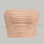 SheIn MOD Solid Ruched Mesh Tube Top Photo 0
