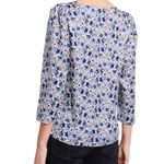 Rebecca Taylor  Silk Blend Twilight Printed 3/4-Sleeve Top Snow Combo Women's 4 Photo 6