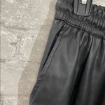 ZARA  Black Faux Leather Joggers Photo 3