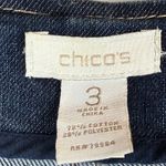 Chico's Denim Vest Women 3 US XL Blue Dark Wash Ruffle Western Princess Cut Boho Photo 3