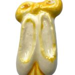 Handmade Vintage Ballet Dance Slippers Shoes Stud Earrings Bespoke Yellow Ribbon Ceramic Photo 5