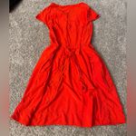 Maeve Anthropologie Odilia Red/Orange Short Sleeve Dress Photo 5