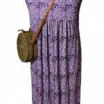 Fresh Produce Purple Maxi Dress Sleeveless Floral Sun Dress Long Casual Summer Dress Photo 0