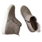 Pierre Dumas  Comfort Foam Perforated Slip On Sneakers High Top Taupe Fast-5 Photo 5