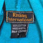 Rising International Boho Hippie Full Zip Hooded Jacket Patchwork Artsy Gypsy L Blue Size L Photo 3