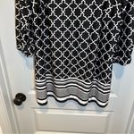 Tacera  Black/White Print Scoop Neck 3/4 Sleeve Blouse 2X Photo 4