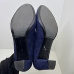Aquatalia  Quilted Suede leather Navy Pumps closed toe block heel women’s size 11 Photo 4