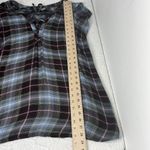 Motherhood  Maternity Plaid Tunic Roll Tap Sleeves V cross string tie  Size Large Photo 9