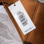 {NWT} MICROSUEDE ENVELOPE CLUTCH Brown Photo 2