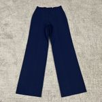 Maria Pinto Zadie Pants Womens 12 Navy Stretch Wide Leg Long Zip Front USA 30x35 Blue Photo 8