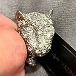BCBGMAXAZRIA NWT  Rhodium Silver Crystal Studded Panther Cocktail Ring Size 5 Photo 2