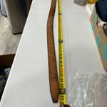 Vintage Leegin Tooled Medieval Leather Belt Rose Buckle Womens 32 Western Rodeo Brown Photo 6