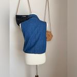 Vintage Sun River Clothing Co Denim Embroidered Button Vest, Size Small Black Photo 2