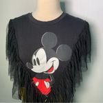 ZARA  Black Ruffles Mickey Mouse Top size S Photo 2