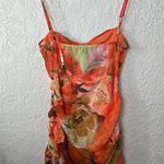Pretty Little Thing Orange Floral Print Corset Frill Hem Bodycon Dress NWTSize 6 Photo 9
