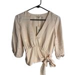 Ramy Brook  Creamy White Half Sleeve Blouse Top Photo 3
