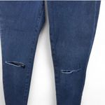 EXPRESS Mid Rise Skinny Jeans 2S Dark Wash Ripped Knees 4-Way Stretch Denim Photo 2